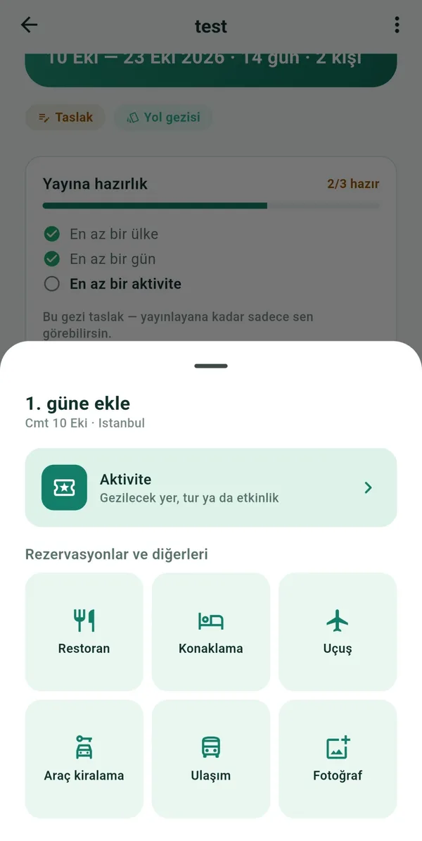 Güne ekle